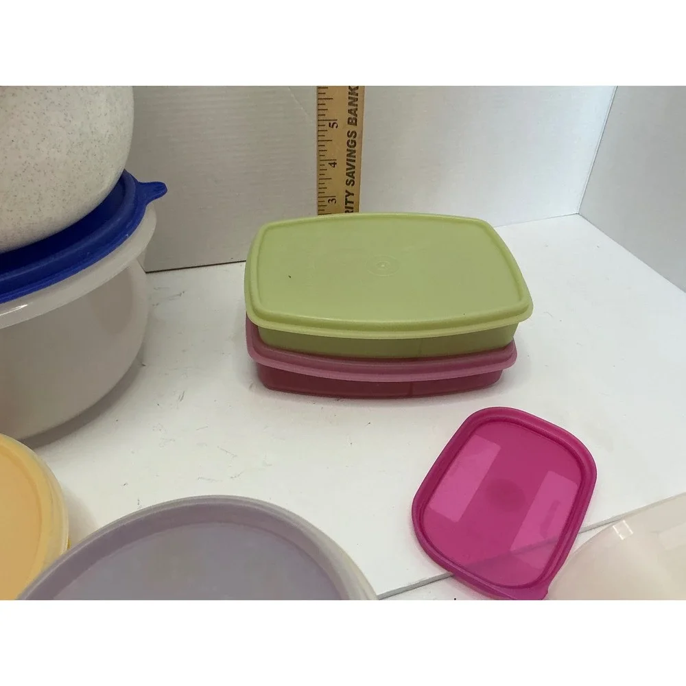 Tupperware Vintage Mixed Lot Food Storage Containers Bowls Lids Multi Color Set